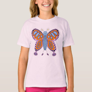 T-shirts Imagem de borboleta cartoon amigável e bonita