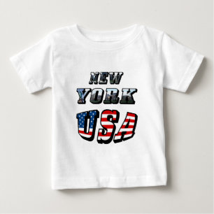T-shirts Imagem de Nova Iorque e Texto dos EUA