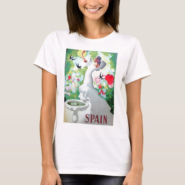 T-shirts Imagem de Vintage da espanha (Frente)