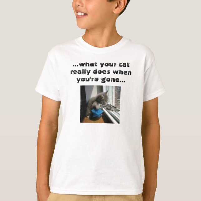 T-shirts imagens [1],… o que seu gato fizer realmente (Frente)
