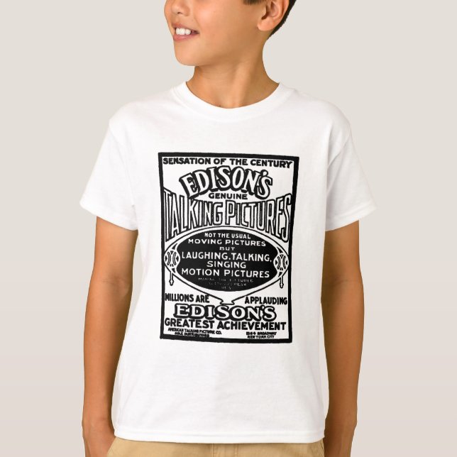 T-shirts Imagens de fala 1913 de Edison (Frente)