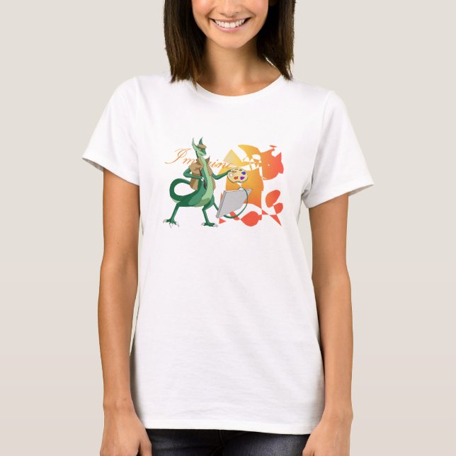 T-shirts "Imagine" o pintor do dragão (Frente)