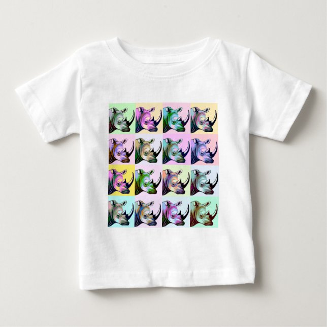 T-shirts Impacto do pop art dos Rhinos (Frente)