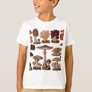 T-shirts Impressão botânico da família do cogumelo do