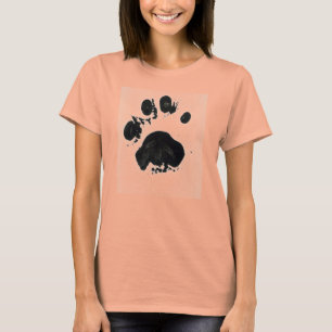 T-shirts Impressão branco da pata do tigre