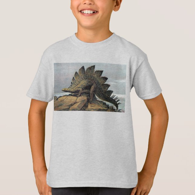 T-shirts Impressão da antiguidade do dinossauro do (Frente)