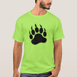T-shirts Impressão da garra de urso preto frente e verso