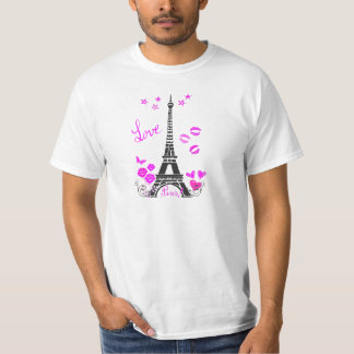T-SHIRTS IMPRESSÃO DA TORRE EIFFEL DE PARIS DO AMOR