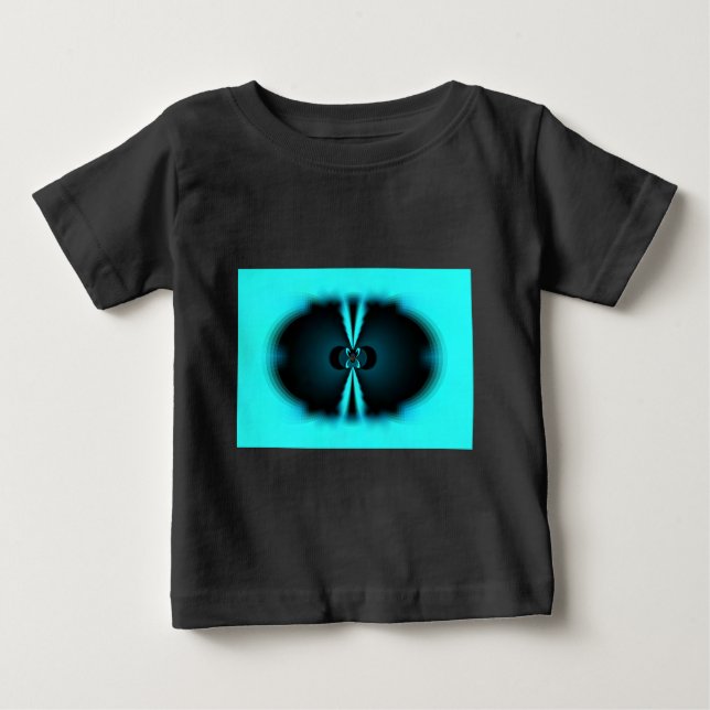 T-shirts Impressão de Abstrato de ciano e preto (Frente)
