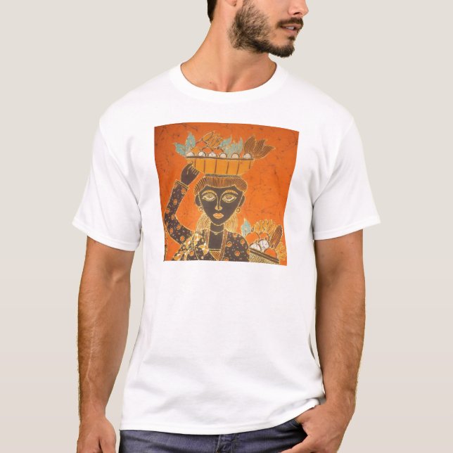 T-shirts Impressão de Arranjo de Carregando Africano (Frente)