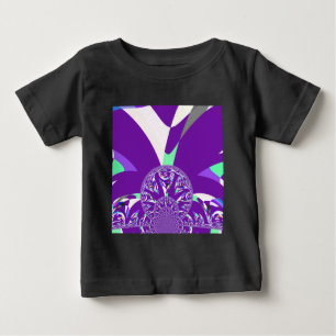 T-shirts Impressão de Arte do Caleidoscópio Ciano Azul Retr