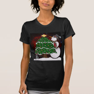T-shirts Impressão de Arte Surpresa de Árvore de Natal
