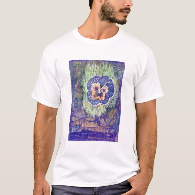 T-shirts Impressão de bloco do linóleo do amor perfeito (Frente)