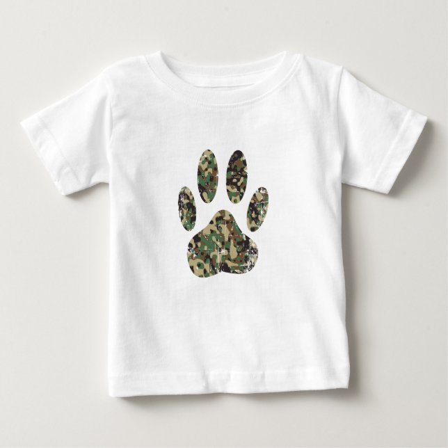 T-shirts Impressão de Cachorro de Camo Distante (Frente)