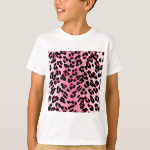 T-shirts Impressão de Chita Rosa Rochoso