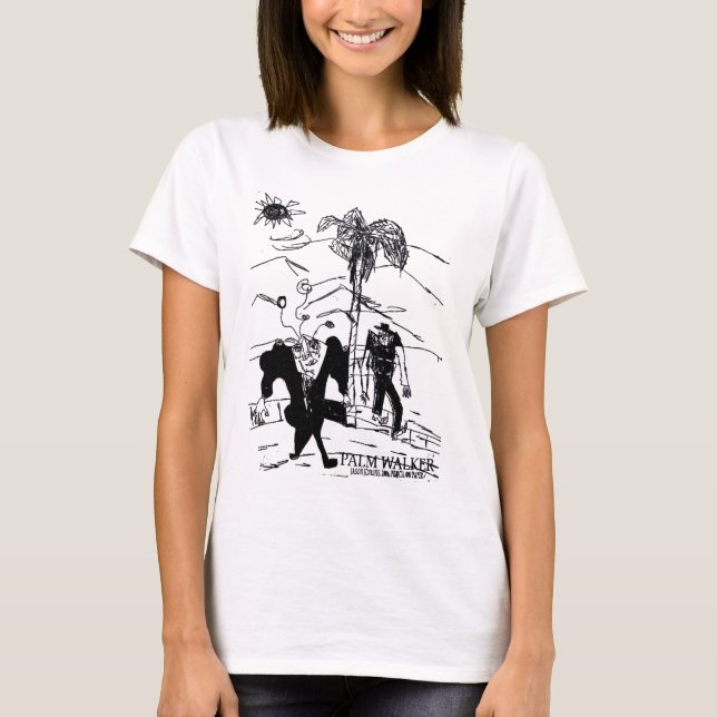 T-shirts impressão de palma (Frente)