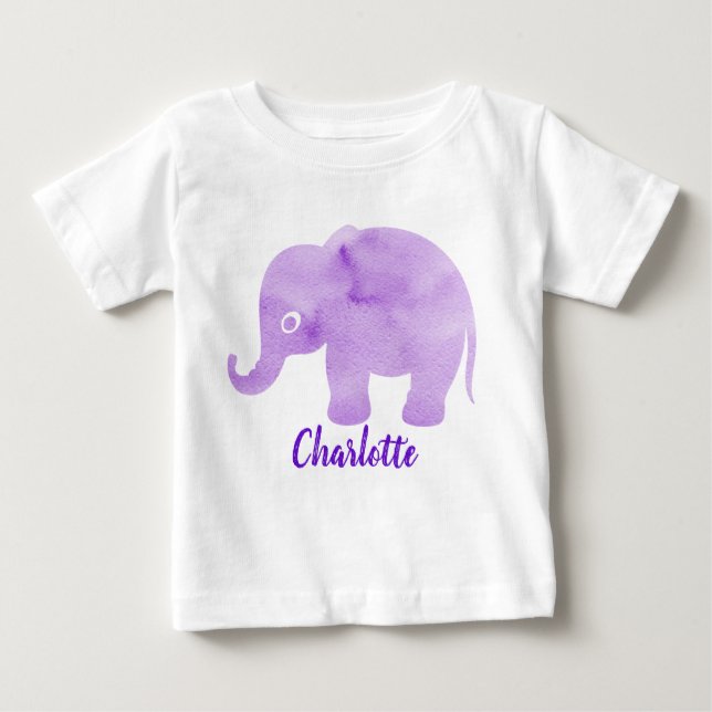 T-shirts Impressão de Spot de Elefante de Aquarela Personal (Frente)