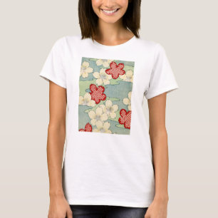 T-shirts Impressão de Woodblock das flores do Dogwood