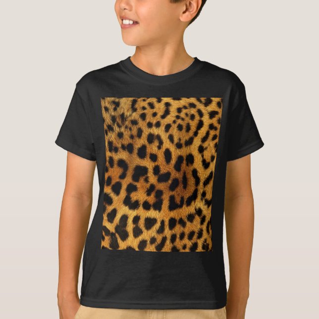 T-shirts impressão feminino do leopardo da chita animal (Frente)