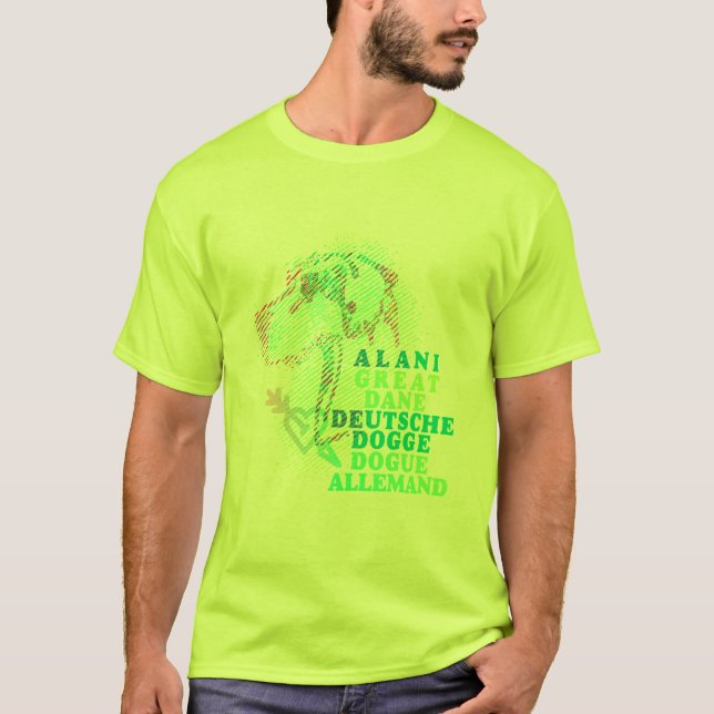 T-shirts impressão moderna do grande danês (Frente)