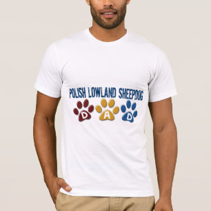 T-shirts Impressão POLONÊS 1 da pata do pai do SHEEPDOG d