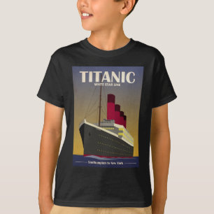 T-shirts Impressão titânico do art deco do forro de ocean