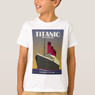 T-shirts Impressão titânico do art deco do forro de ocean