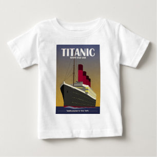 T-shirts Impressão titânico do art deco do forro de ocean