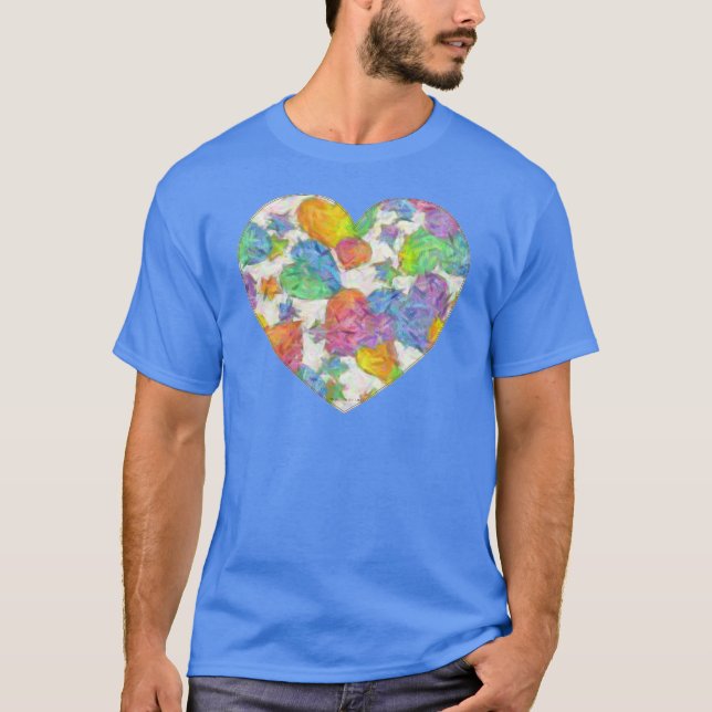 T-shirts Impressionista Pastel Namorados Hearts (Frente)