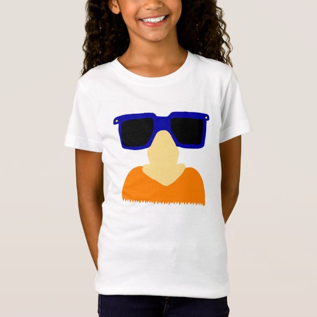 T-shirts Incognito Mustache e Óculos Meninas Bebê (Frente)