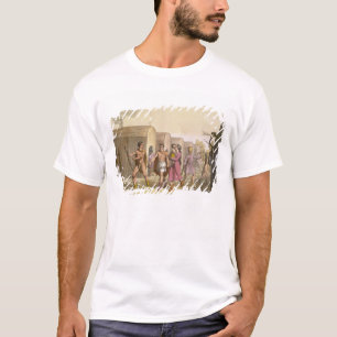 T-shirts Indianos de Lahoutan, Canadá (gravura da cor)