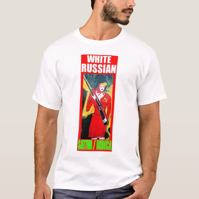 T-SHIRTS INDICA SATIVA DO RUSSO BRANCO (Frente)