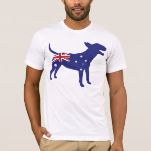 T-shirts Inglês bull terrier/T australiano da bandeira