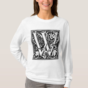 T-shirts Inicial decorativa "W" da letra