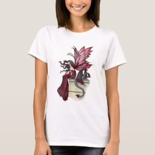 T-shirts Inquieta Rubi Gótica Vermelha Fada e Dragão