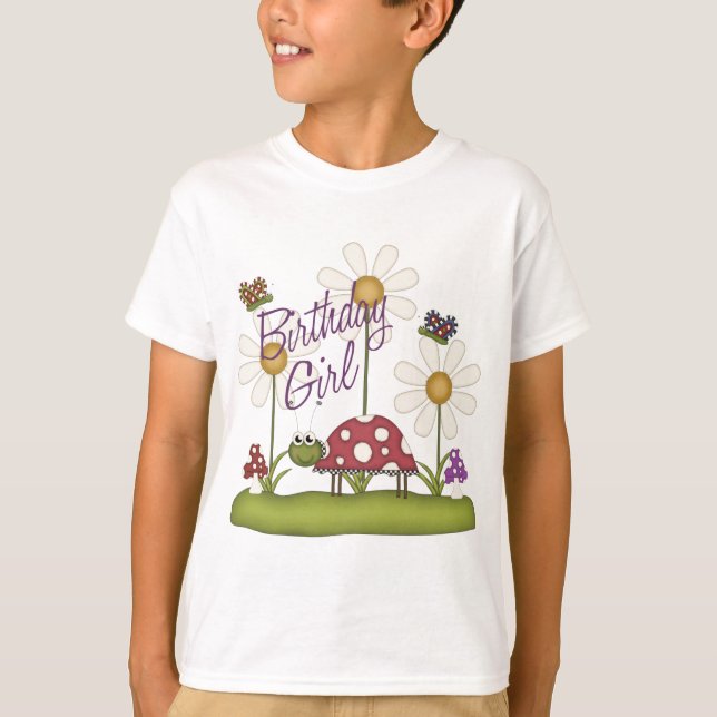 T-shirts Insetos de aniversário para meninas (Frente)