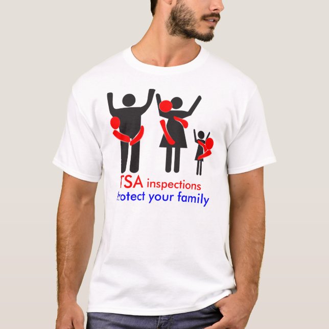 T-shirts Inspeçãos de TSA - proteja sua família (Frente)