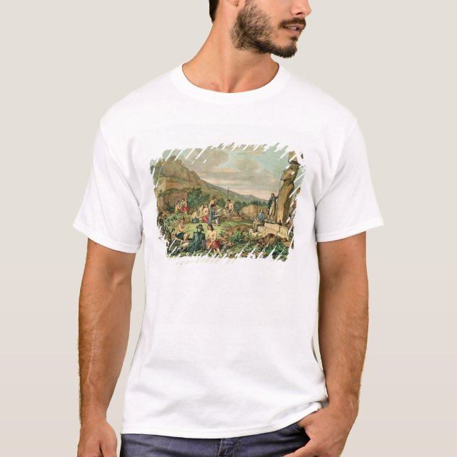 T-shirts Insulares e monumentos da Ilha de Páscoa (Frente)