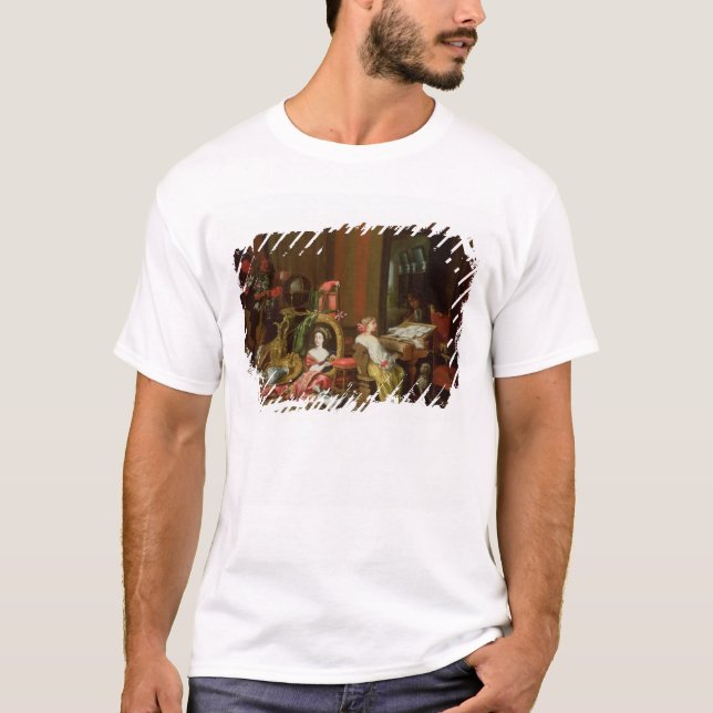 T-shirts Interior com uma senhora em um cravo (Frente)