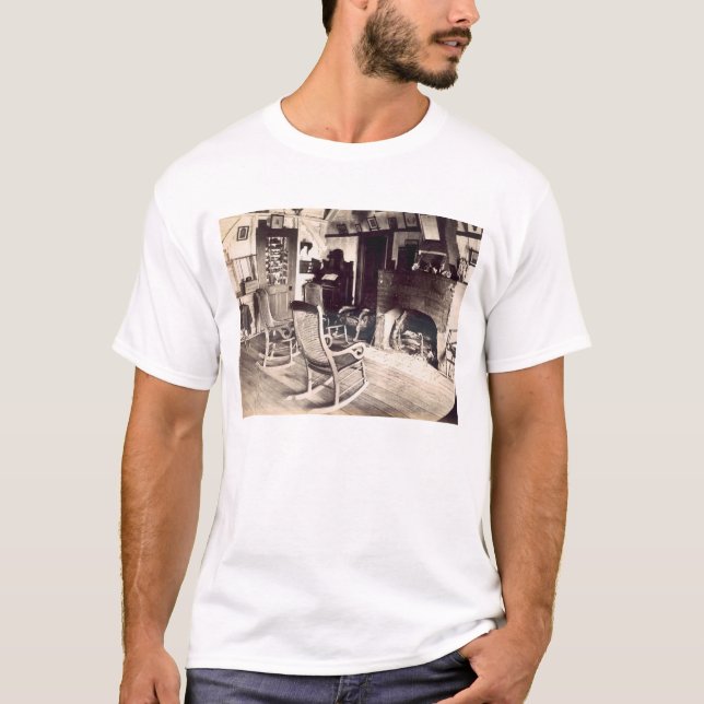 T-shirts Interior de uma barraca de madeira americana, (Frente)