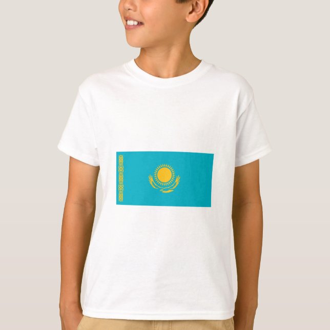 T-shirts International da BANDEIRA de Kazakhstan (Frente)
