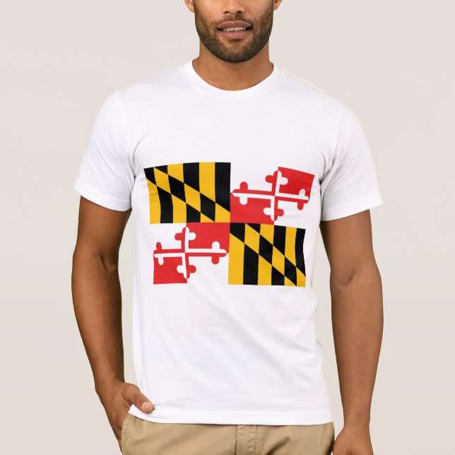 T-shirts International da BANDEIRA de Maryland (Frente)
