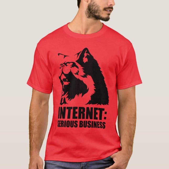 T-shirts Internet: Negócio sério (camiseta engraçada do (Frente)