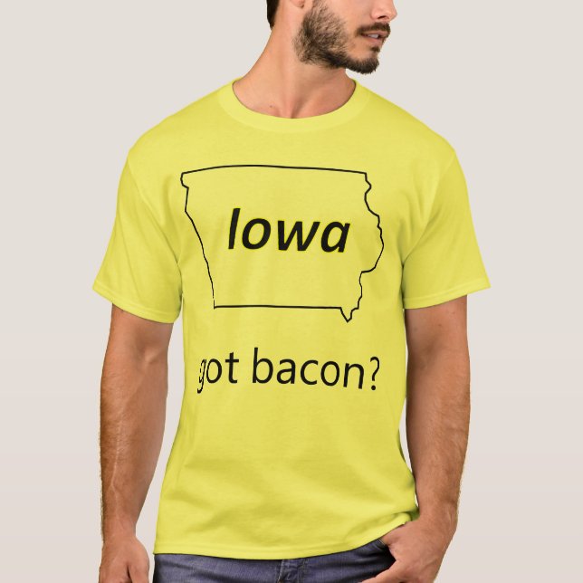 T-shirts Iowa - bacon obtido? (Frente)
