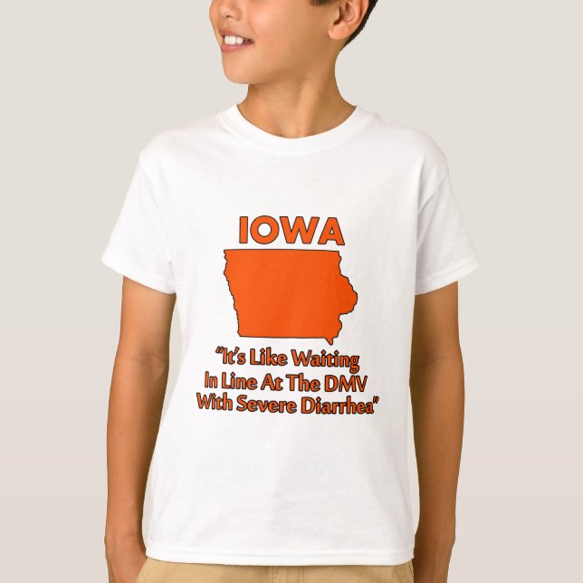 T-shirts Iowa - Como Esperar na Fila do Detran... (Frente)
