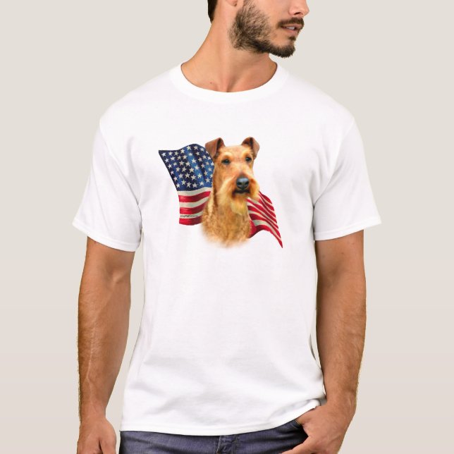 T-shirts Irish Terrier Flag (Frente)