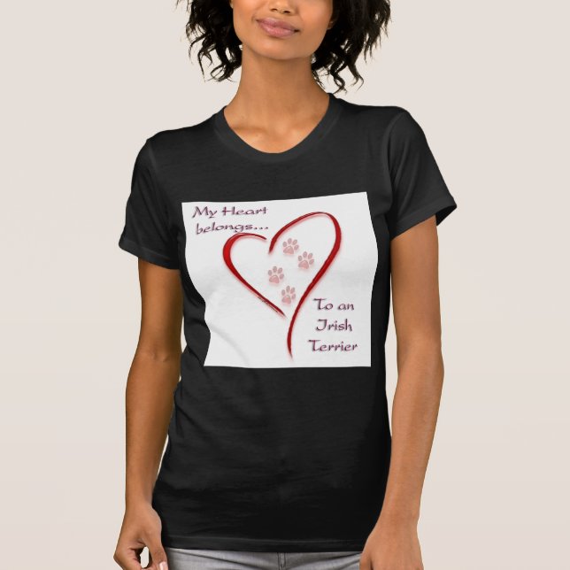 T-shirts Irish Terrier Heart Pertence (Frente)