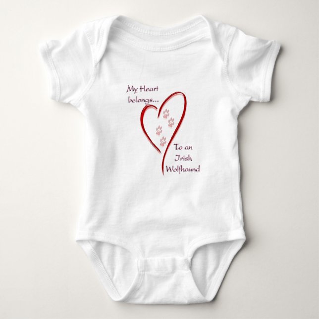 T-shirts Irish Wolfhound Hearts Pertence (Frente)
