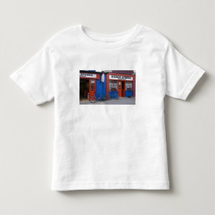 T-shirts Irlanda, Strandhill. Fachadas de lojas com bicicle