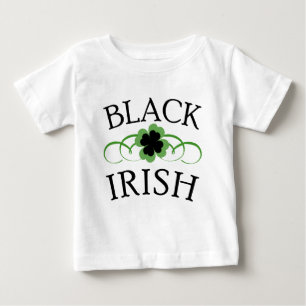 T-shirts IRLANDÊS PRETO com trevo preto